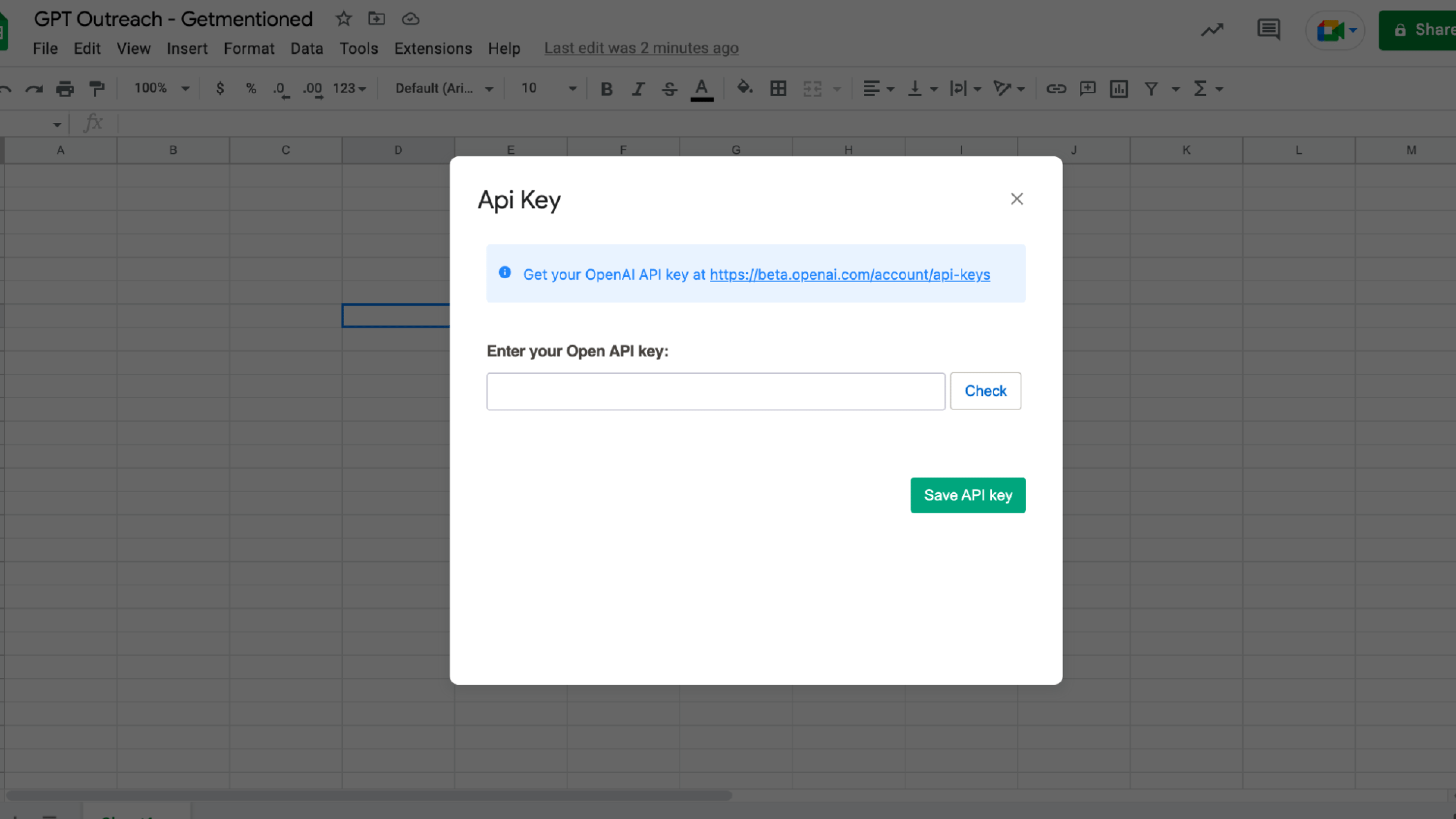 API Key - getmentioned