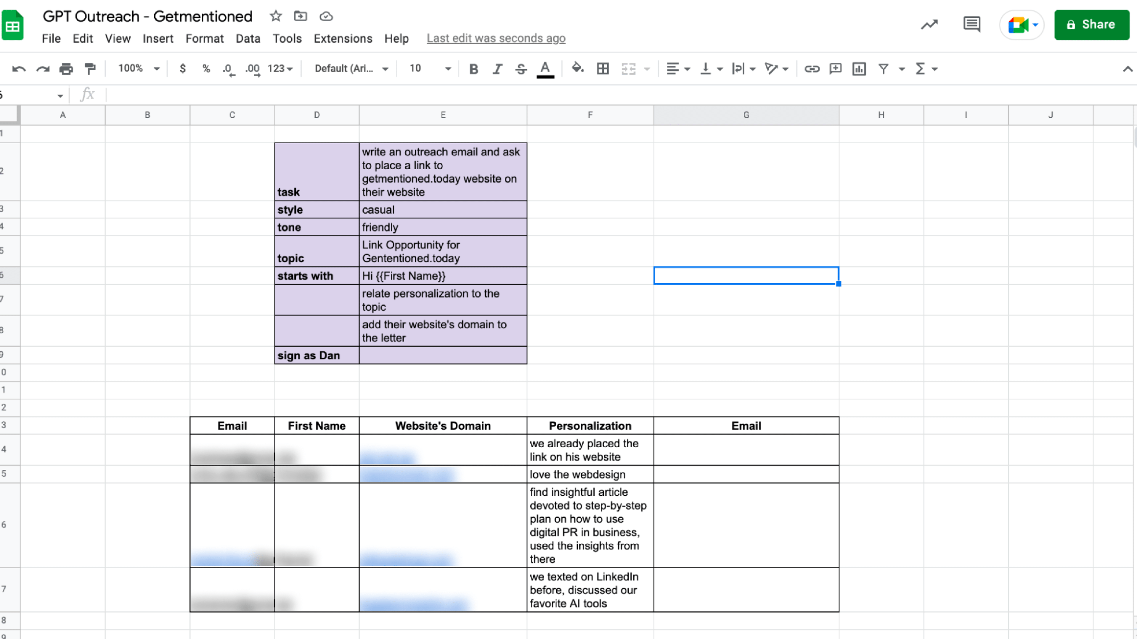 GPT for Sheets - getmentioned